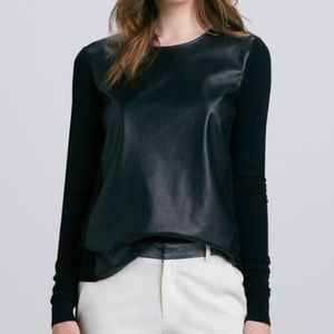 Vince leather front sweater Medium M - Divine!